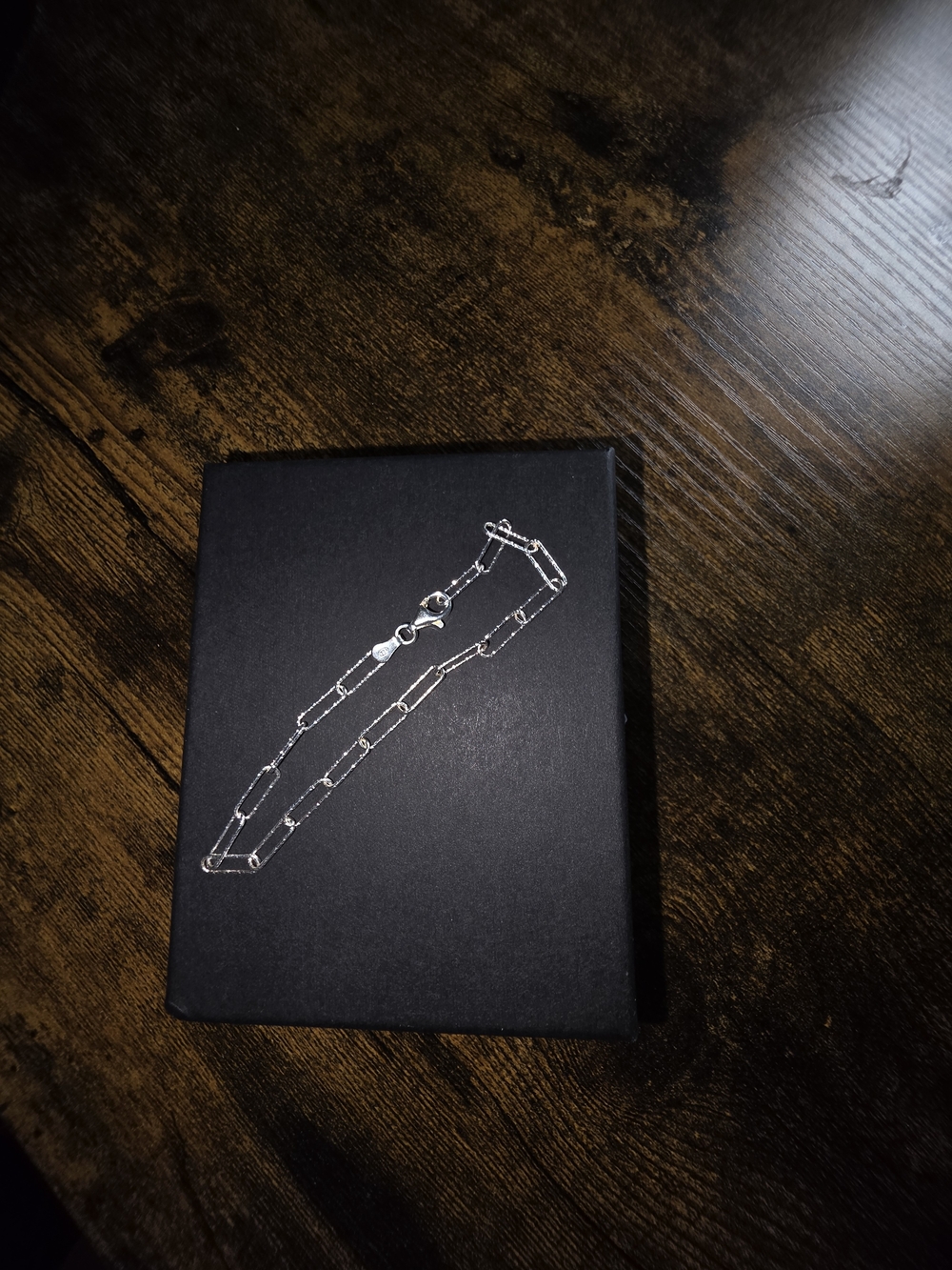 Diamond Cut Paperclip Chain Bracelet -925 Silver